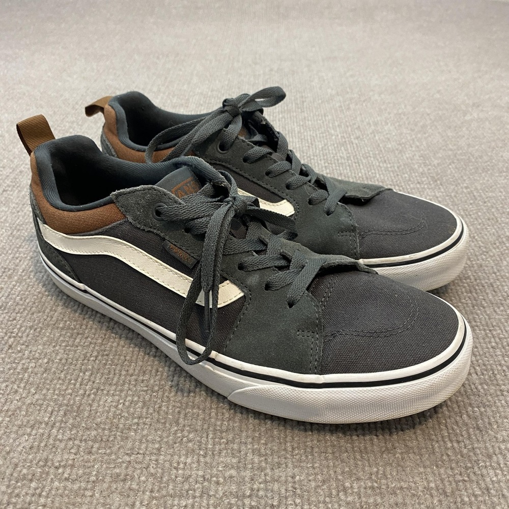 Vans Shoes Mens Size 9.5 Gray Brown Suede Low Top Skate Sneakers Athletic
